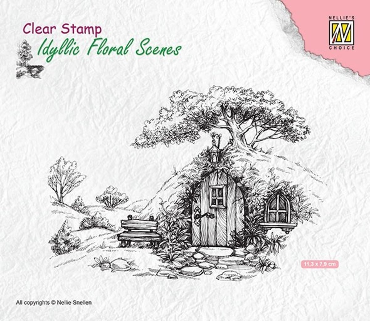 IFS012 Nellie Snellen Clearstamp Scene oud huis stempel old house